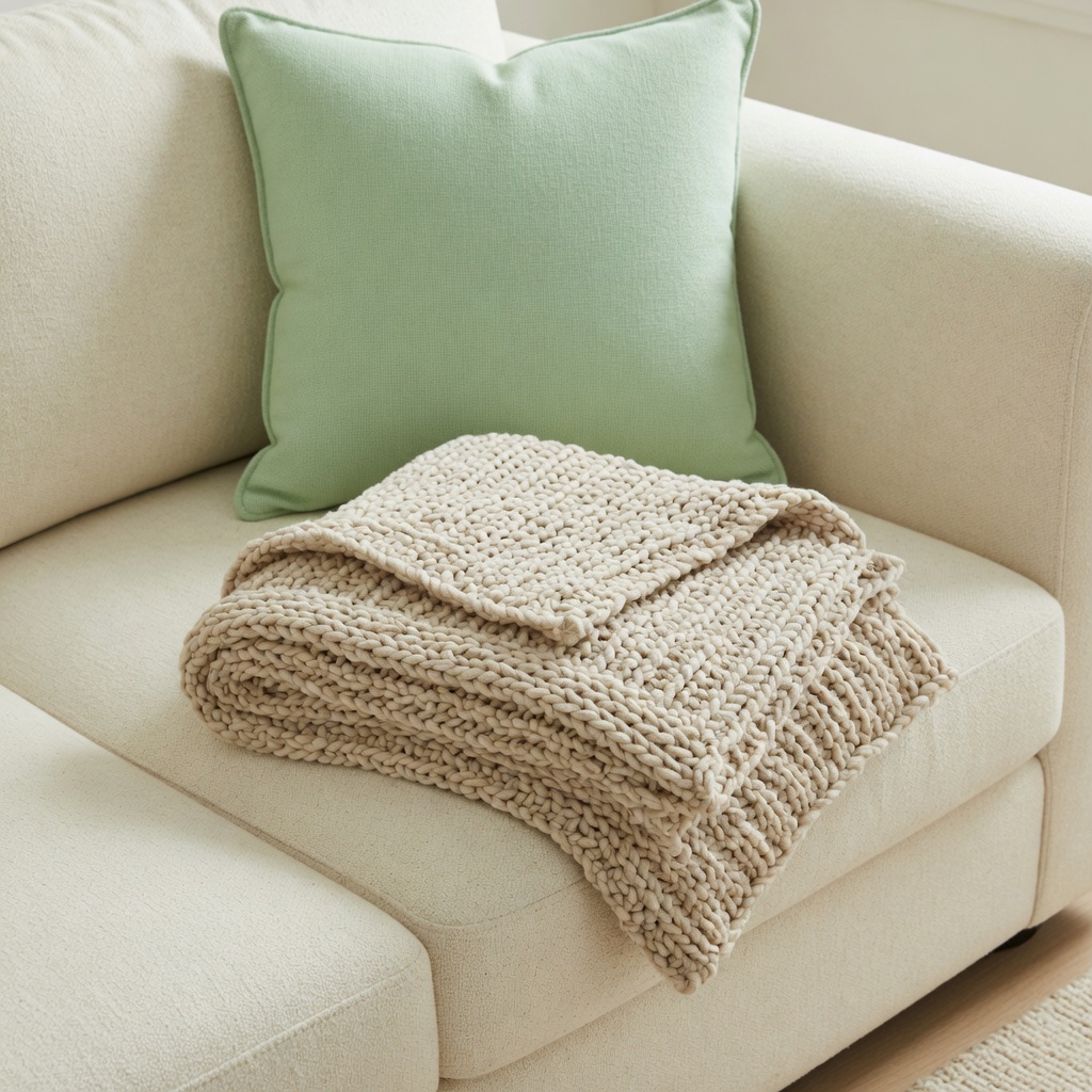 Oatmeal Knit Throw